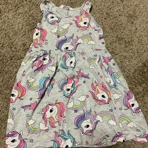 2 Girl dresses - yellow and unicorn